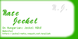 mate jeckel business card