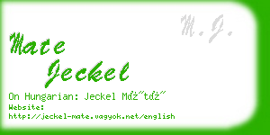 mate jeckel business card